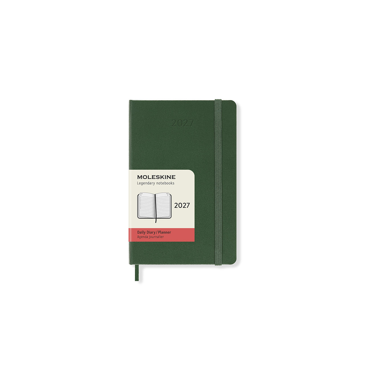 2027 Daily Diary Hard Cover Pocket Myrtle Green