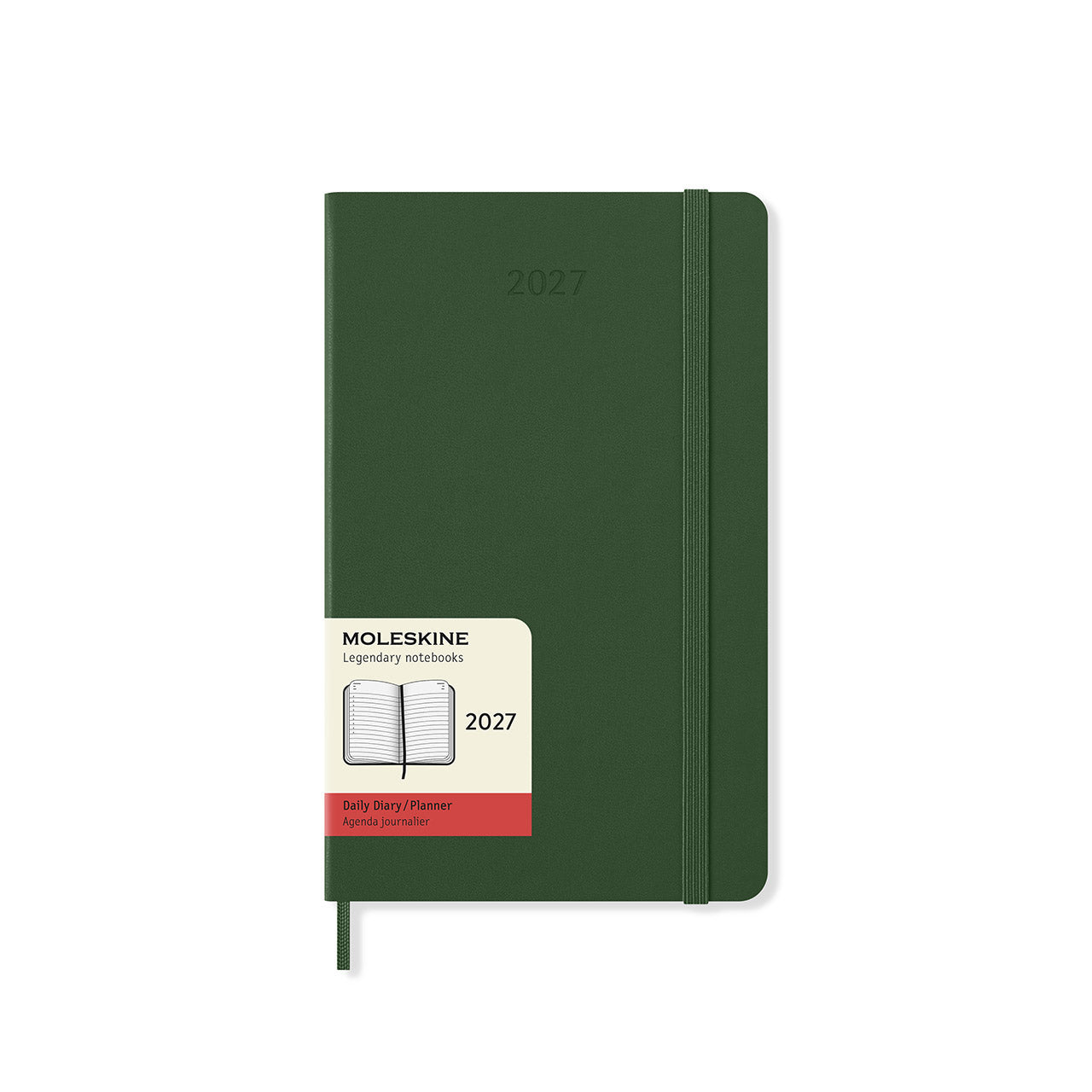 2027 Daily Diary Hard Cover Large Myrtle Green