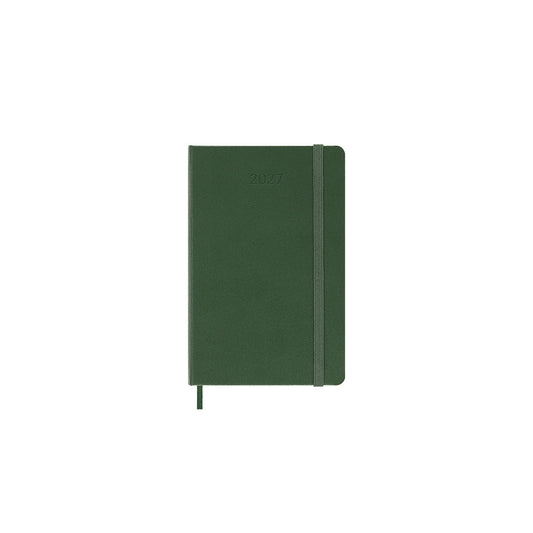 2027 Weekly Notebook Diary Hard Cover Pocket Myrtle Green