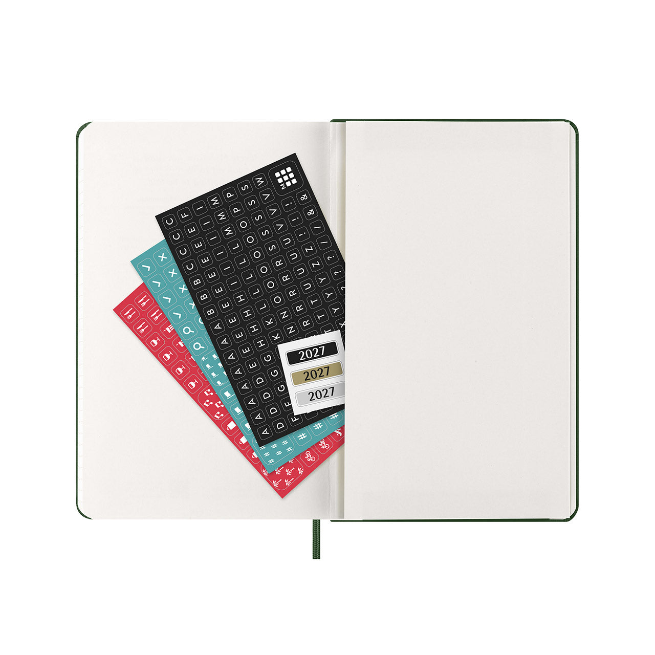 2027 Weekly Notebook Diary Hard Cover Large Myrtle Green