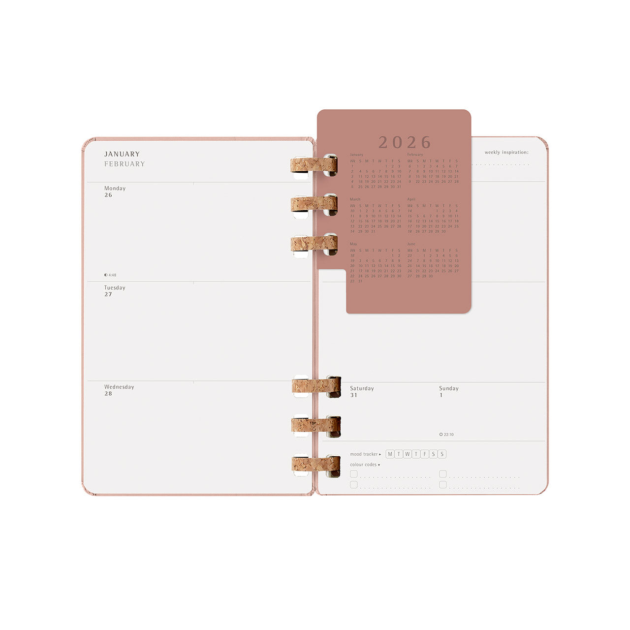 2026 Spiral Weekly Planner Large Almond