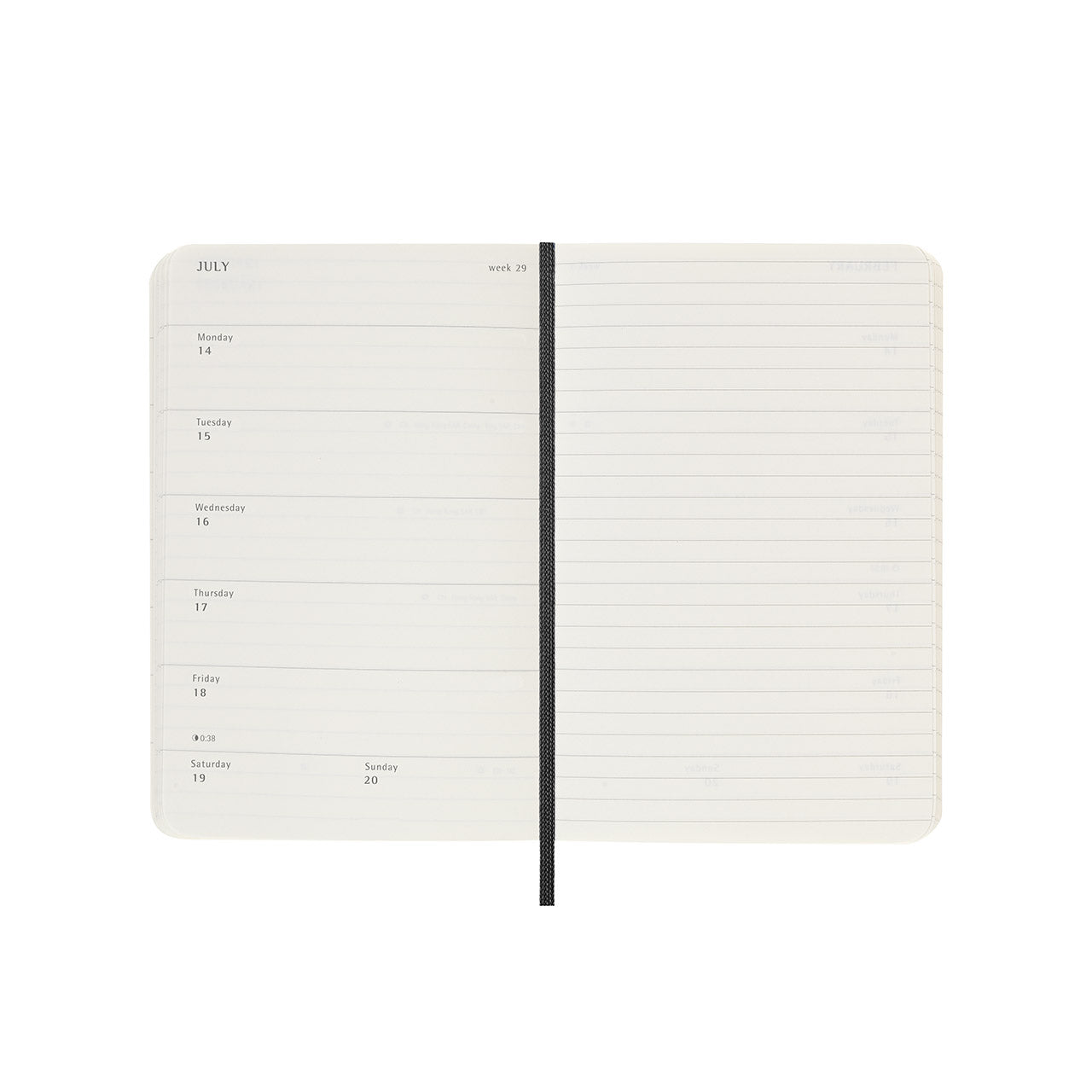 2025 Soft Cover Weekly Notebook Diary Pocket Black