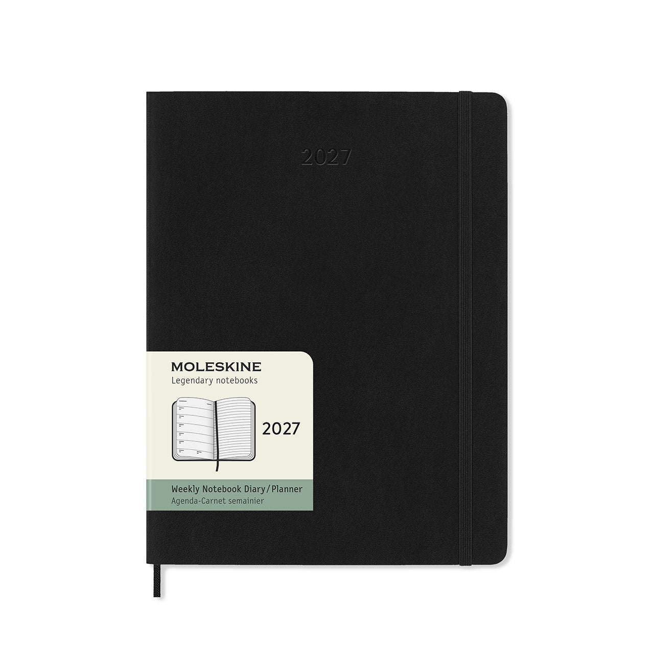 2027 Weekly Diary Soft Cover Extra Large Black