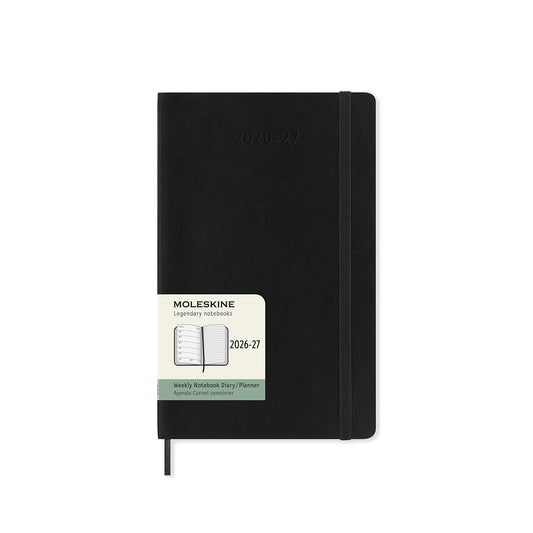 2026-27 18 Month Weekly Notebook Soft Cover Diary Large Black