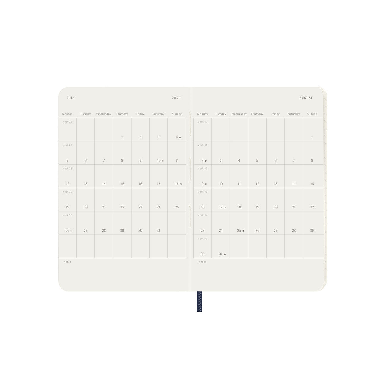 2027 Weekly Diary Soft Cover Pocket Myrtle Green