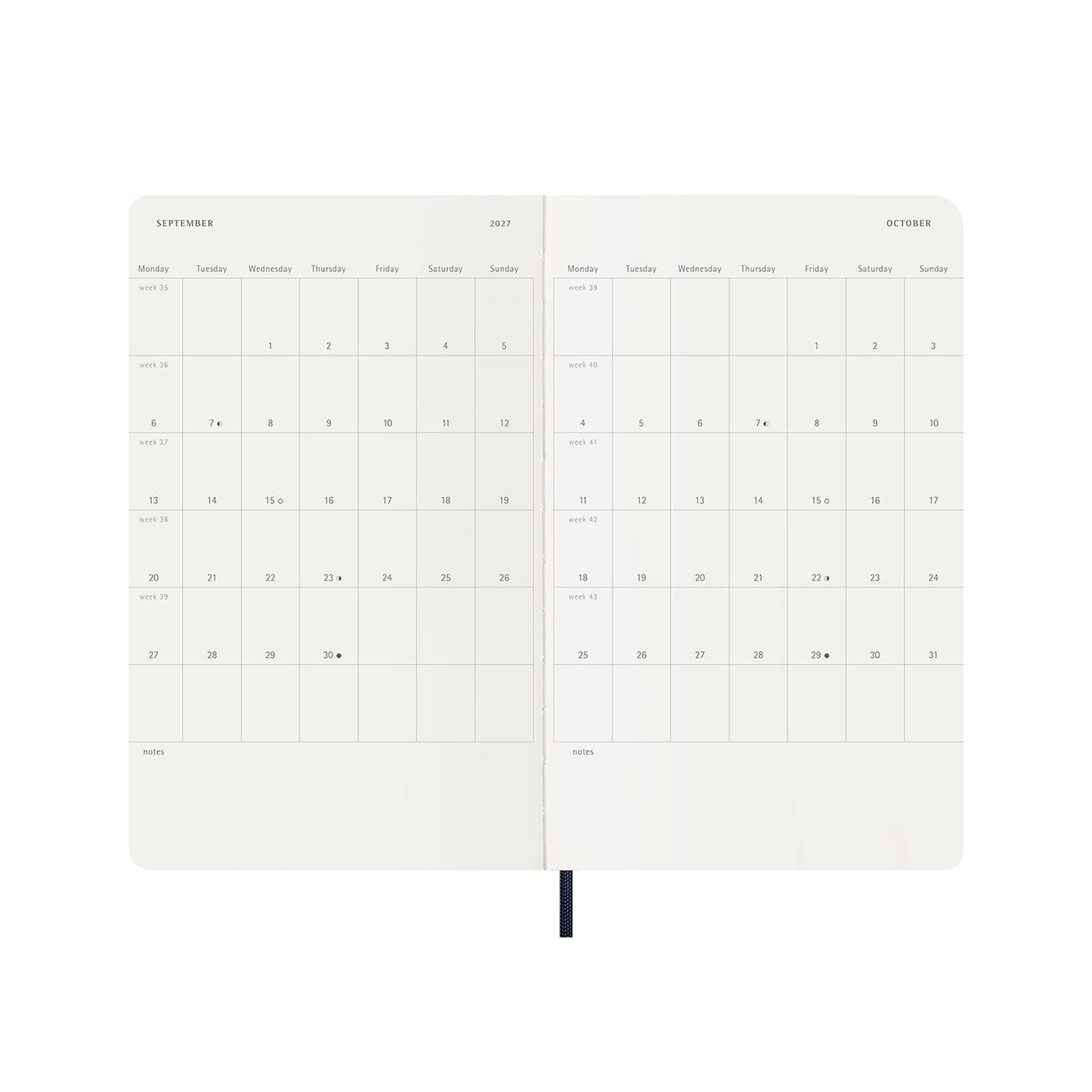2026-27 18 Month Weekly Notebook Soft Cover Diary Large Sapphire Blue