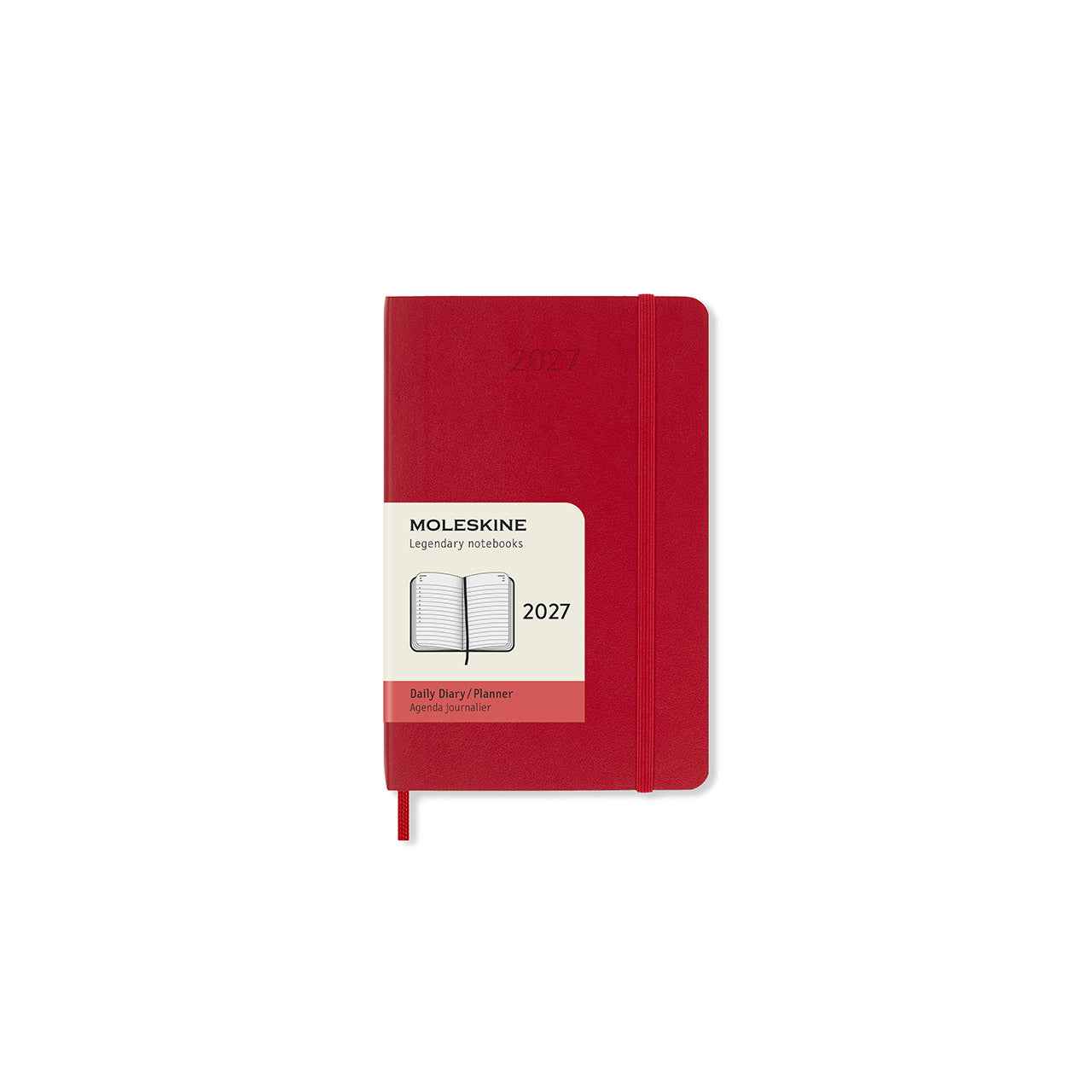 2027 Daily Diary Soft Cover Pocket Scarlet Red