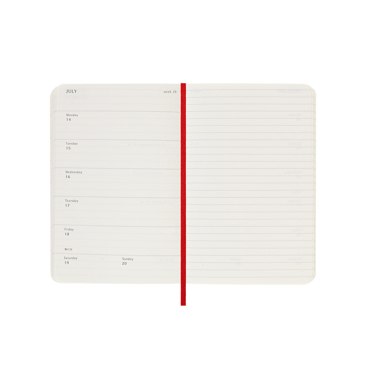 2025 Soft Cover Weekly Notebook Diary Pocket Scarlet Red