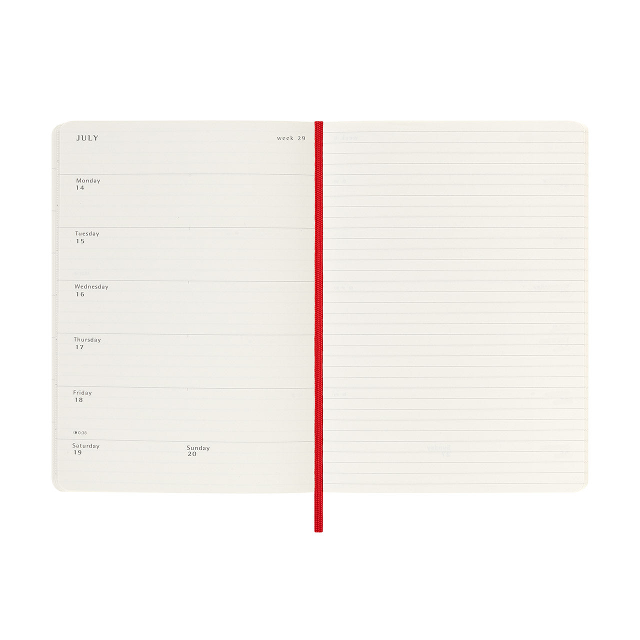 2025 Soft Cover Weekly Notebook Diary Large Scarlet Red