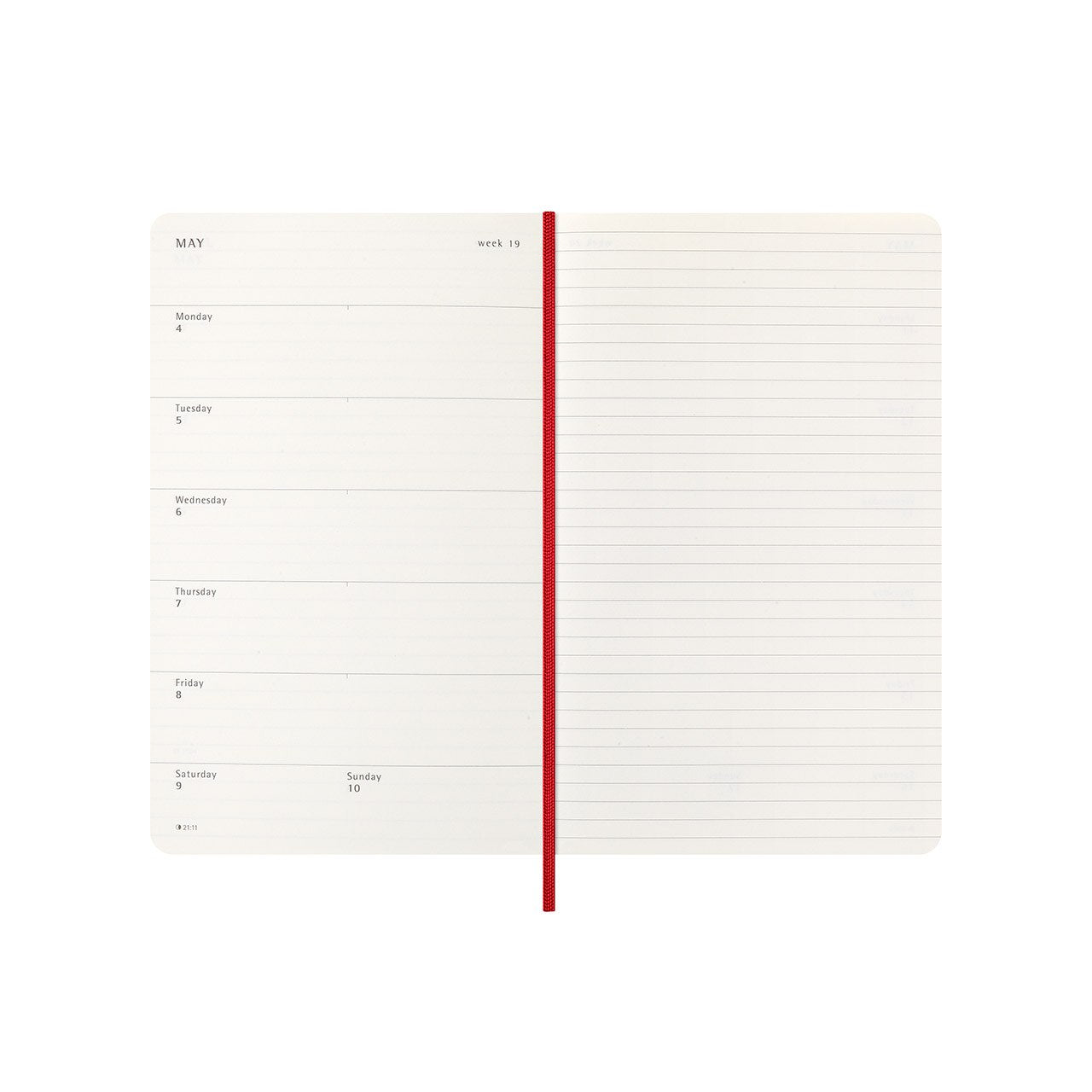 2026 Weekly Notebook Soft Cover Diary Large Scarlet Red