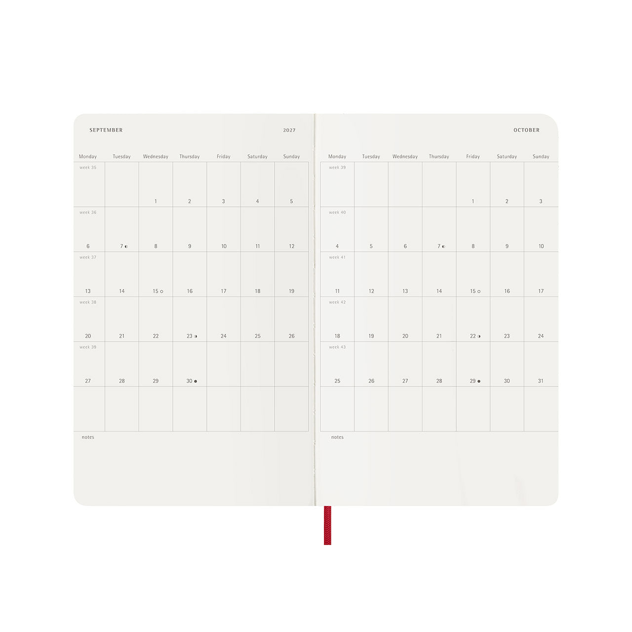 2026-27 18 Month Weekly Notebook Soft Cover Diary Large Scarlet Red