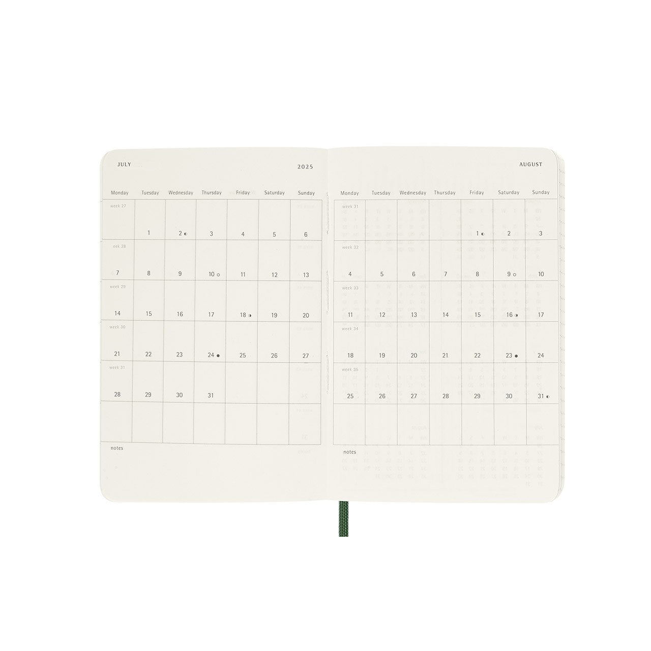 2026 Daily Diary Soft Cover Pocket Myrtle Green