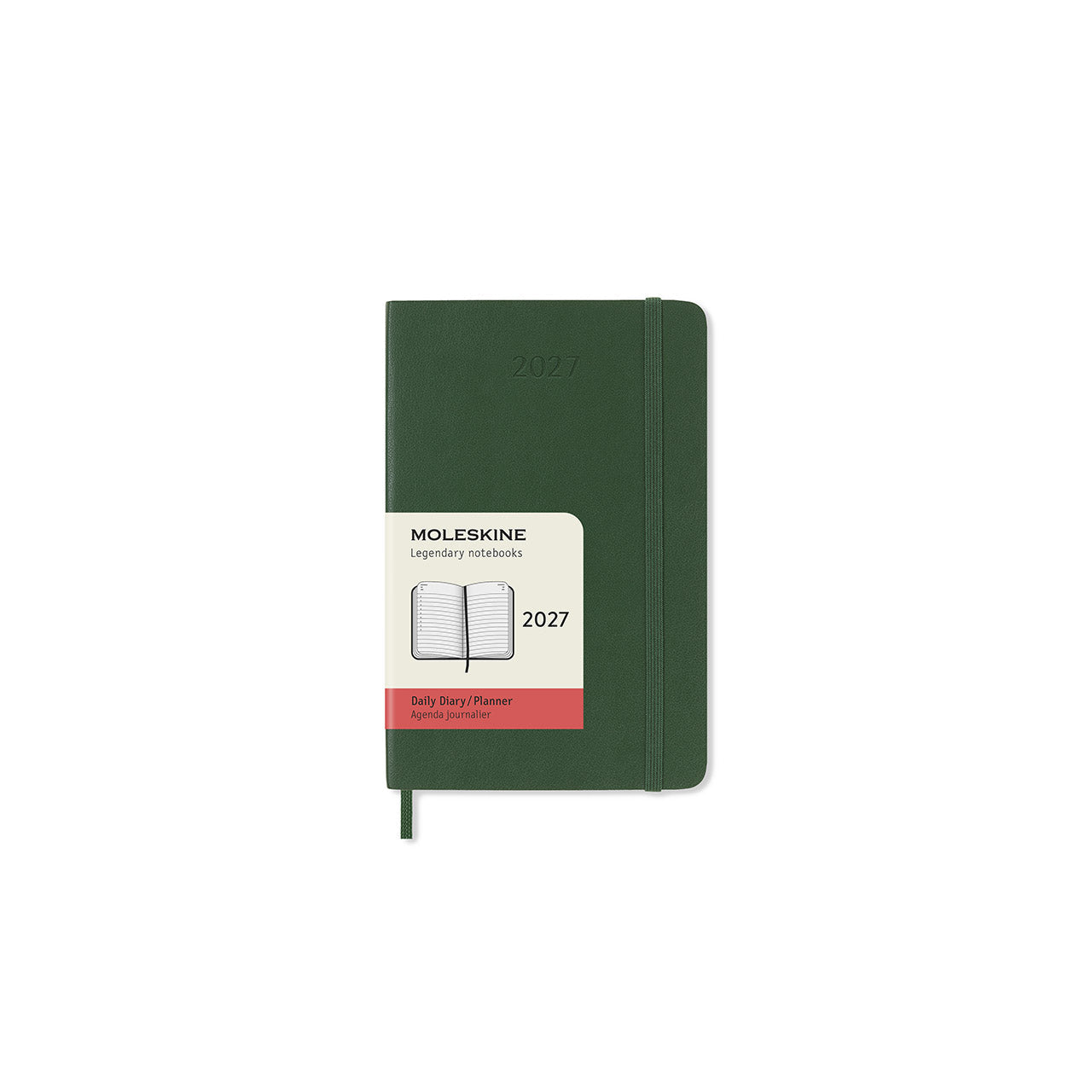 2027 Daily Diary Soft Cover Pocket Myrtle Green