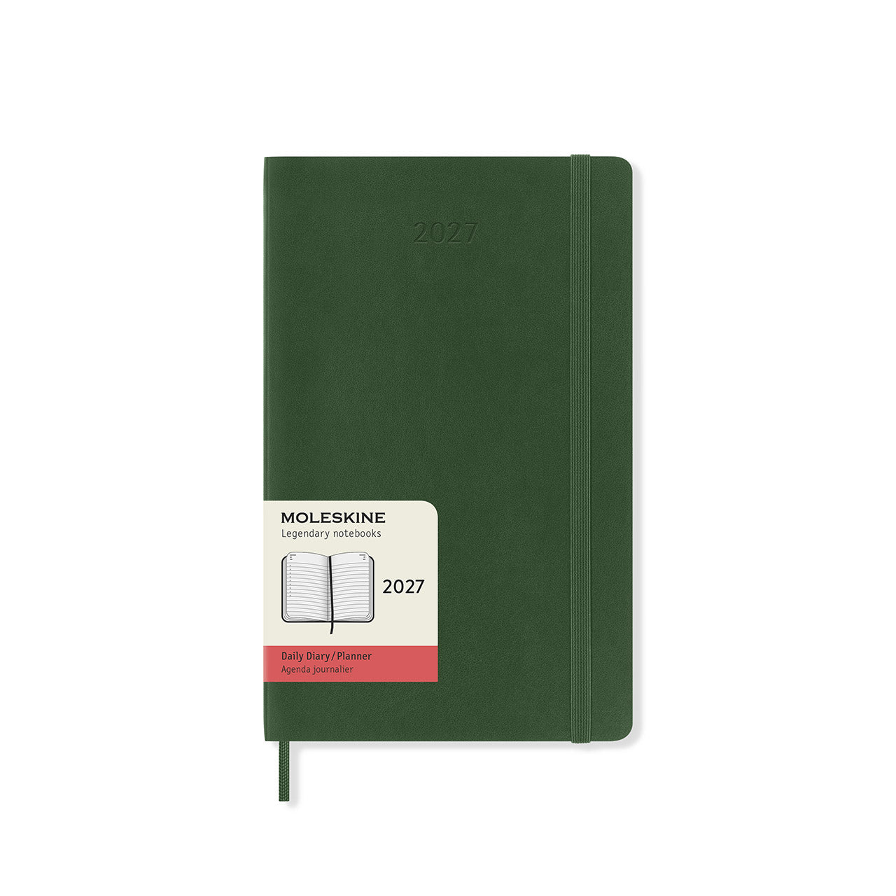 2027 Daily Diary Soft Cover Large Myrtle Green
