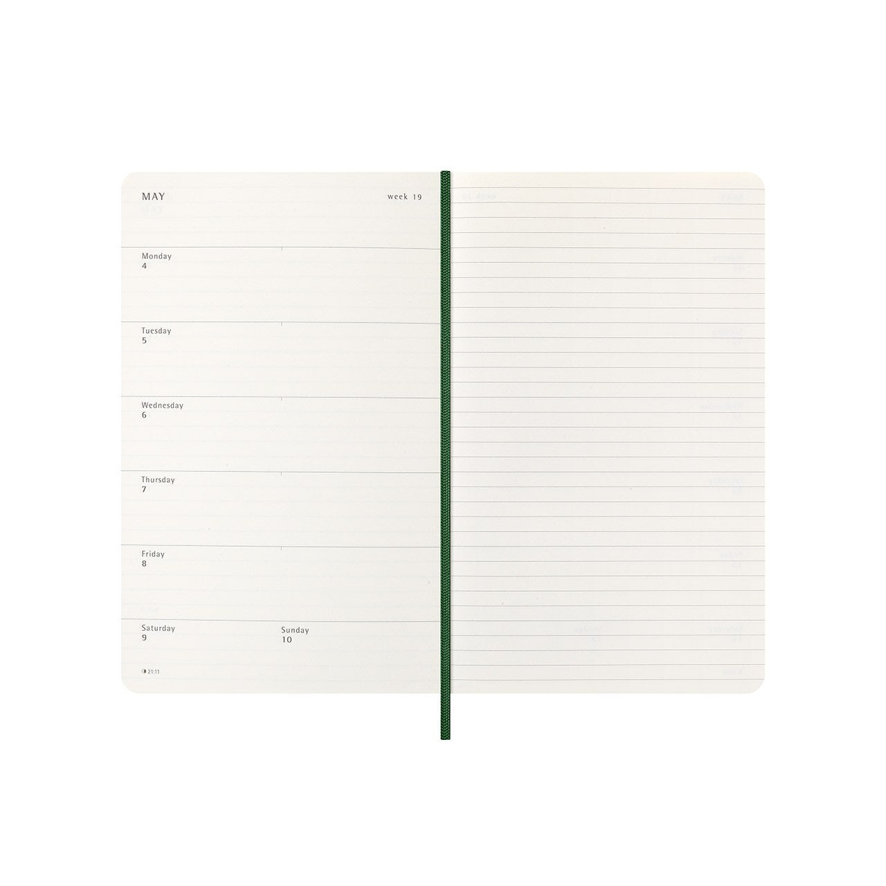 2026 Weekly Notebook Soft Cover Diary Large Myrtle Green