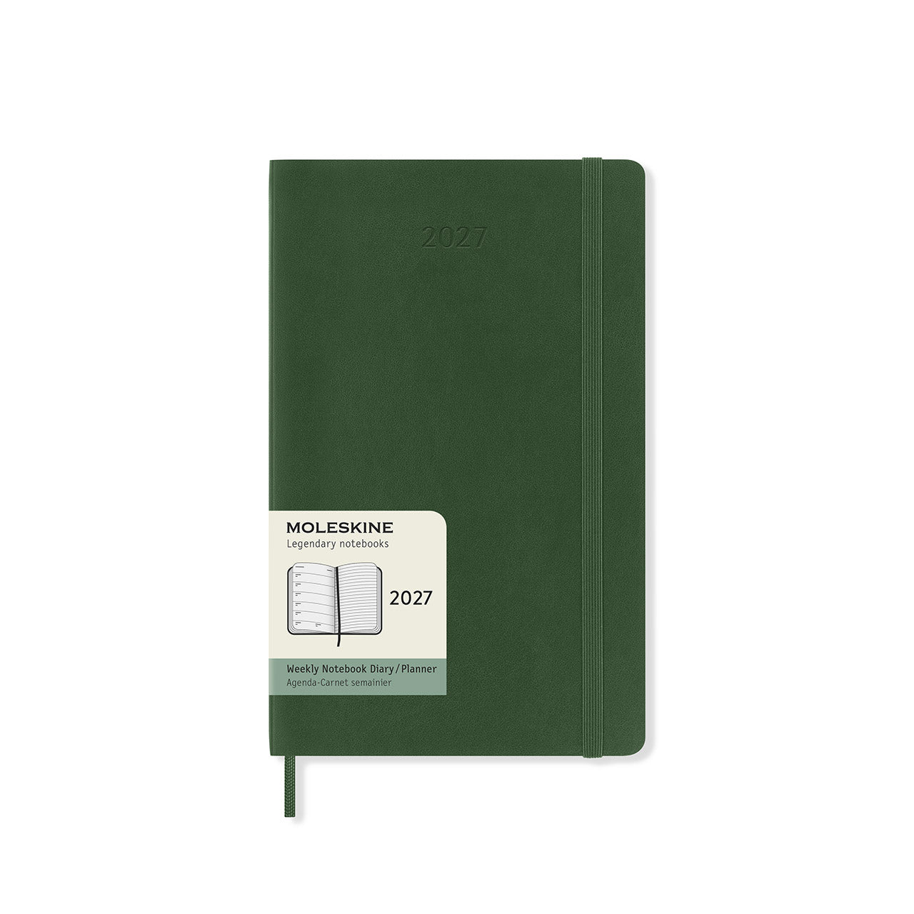 2027 Weekly Diary Soft Cover Large Myrtle Green