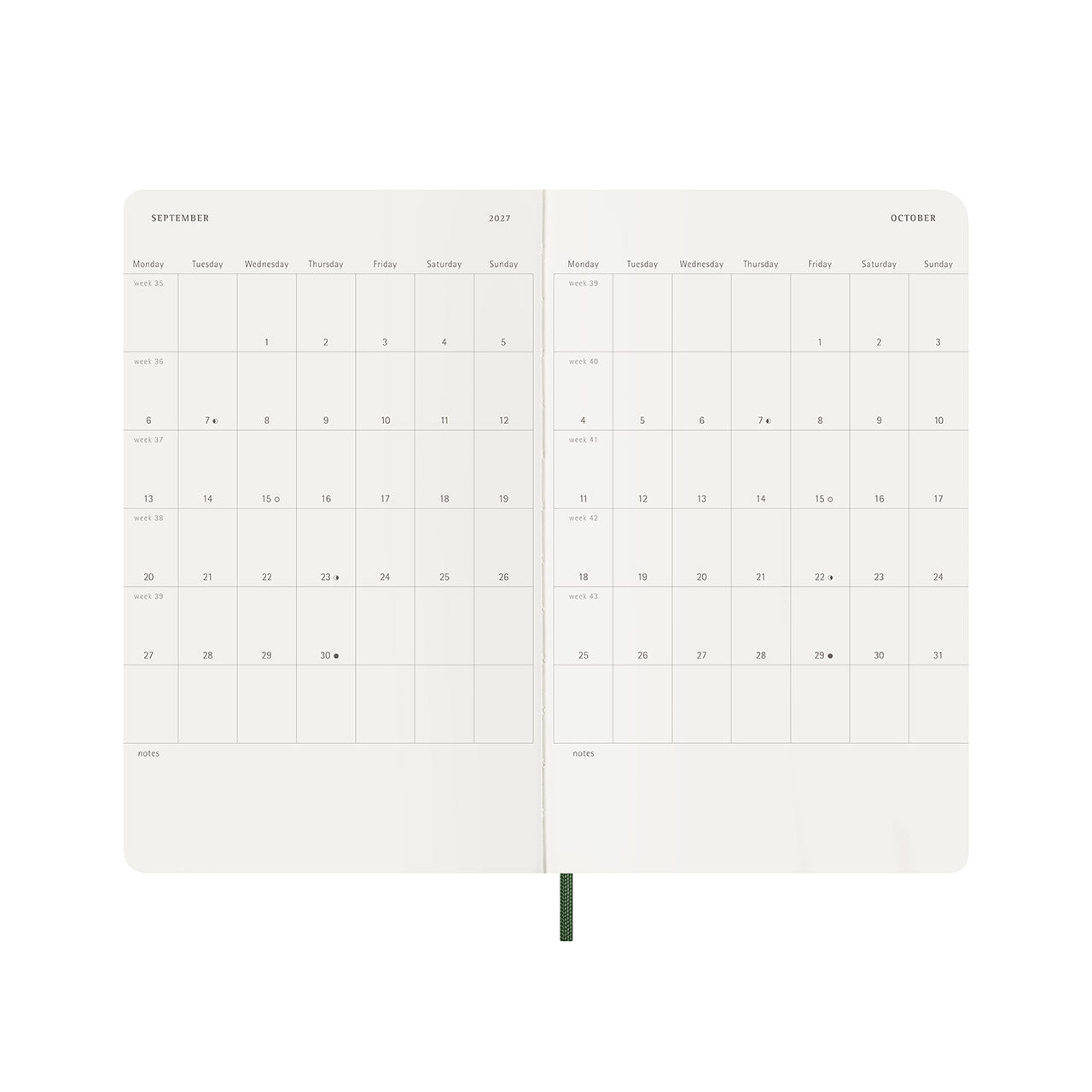 2026-27 18 Month Weekly Notebook Soft Cover Diary Large Myrtle Green