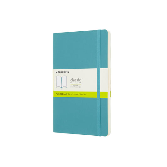 Classic Large Soft Cover Notebook Reef Blue Plain