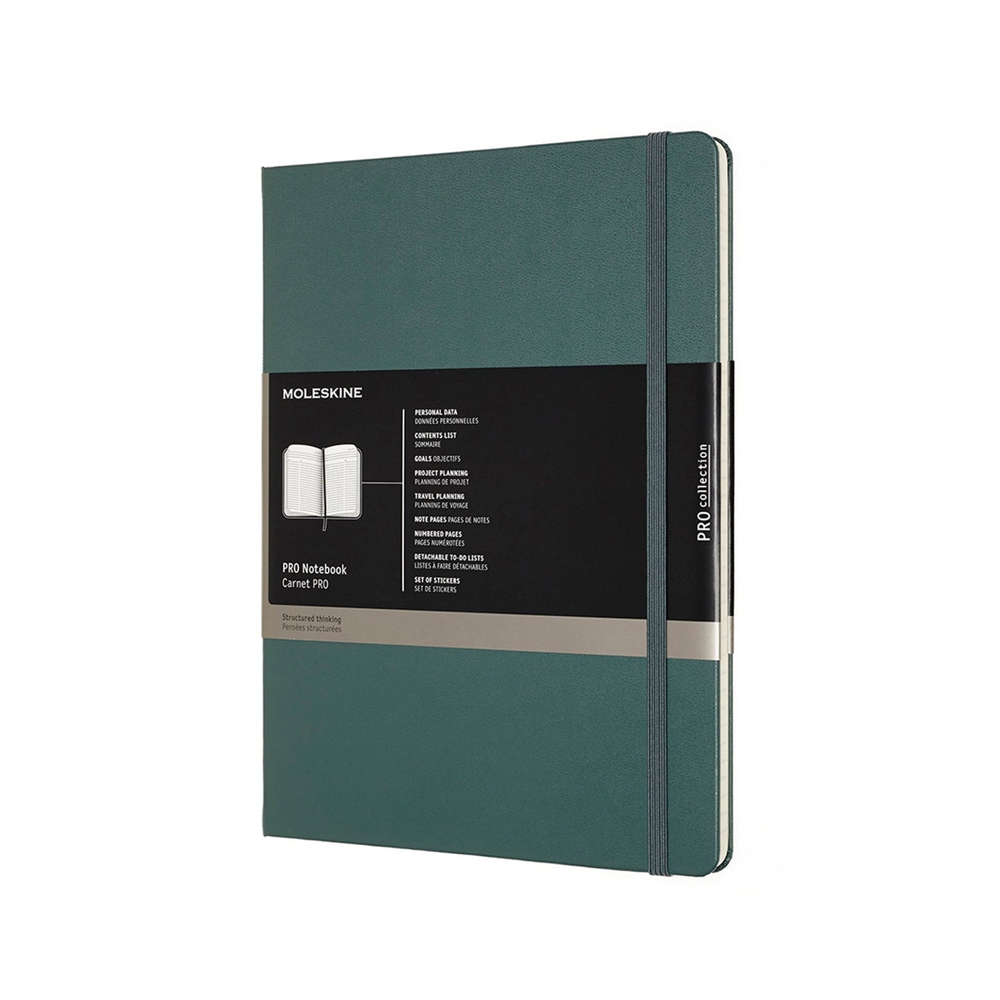 Professional Extra Large Hard Cover Notebook Forest Green